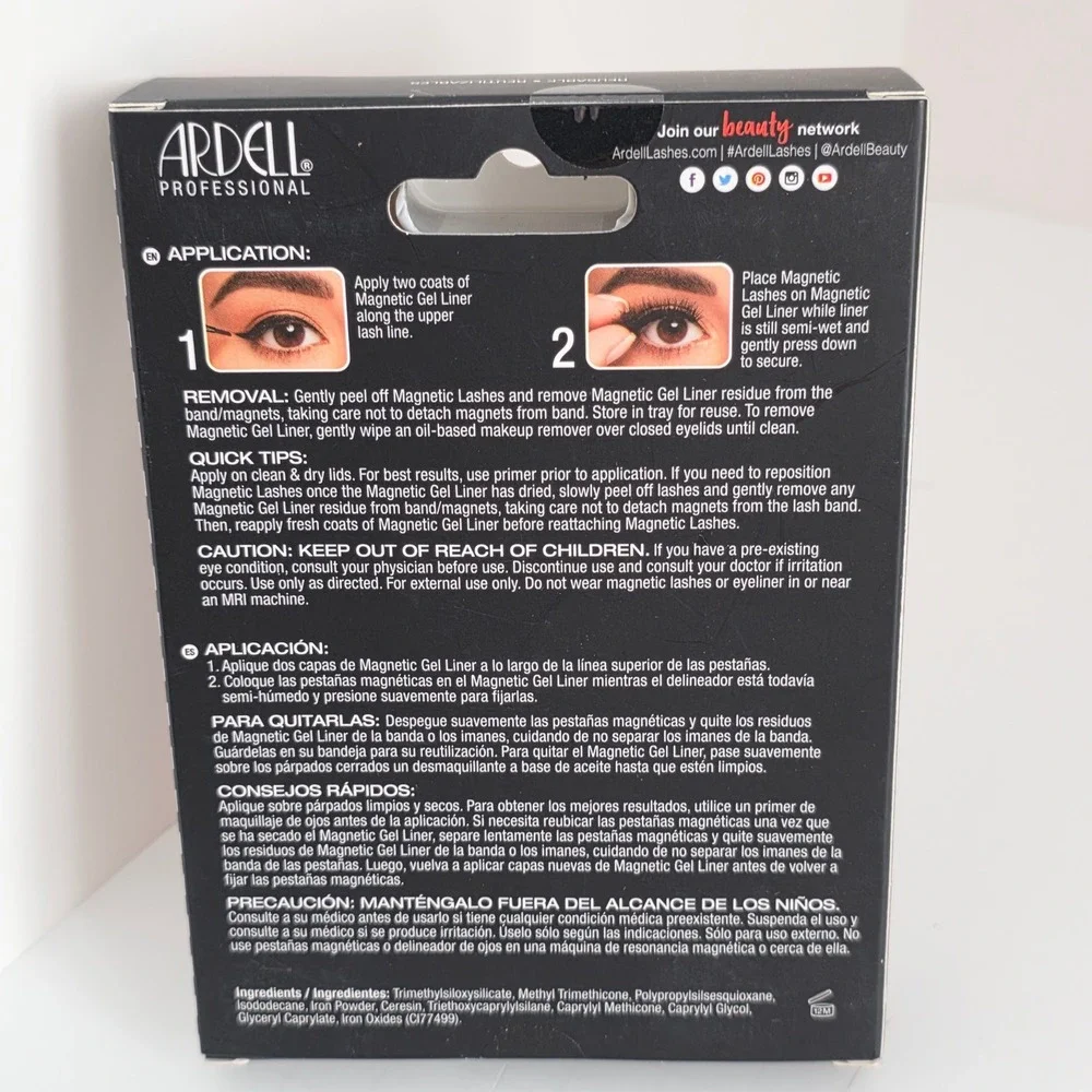 Ardell Professional Magnetic Liner & Lash Kit Demi Wispies Black Gel 36851